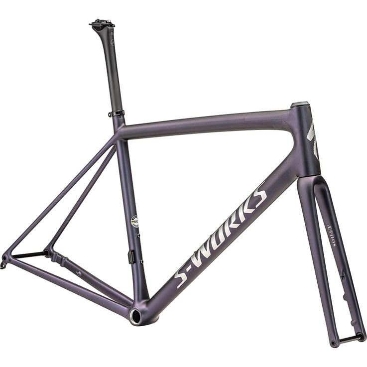 Specialized Aethos S-Works Frameset Satin 25% Violet Ghost Pearl Over Carbon/Brushed Chrome