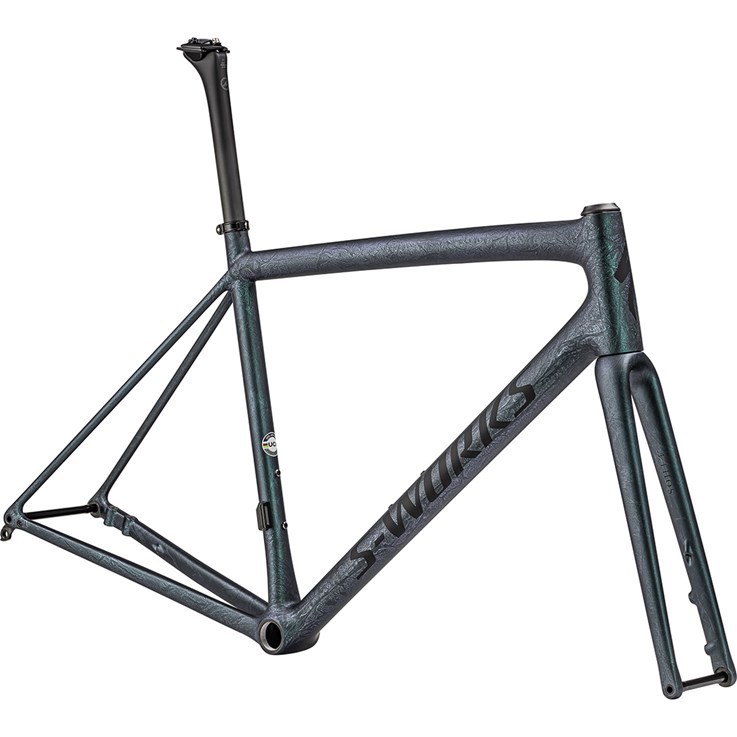 Specialized Aethos S-Works Frameset Satin Oil Granite Over Metallic Deep Lake/White Sage